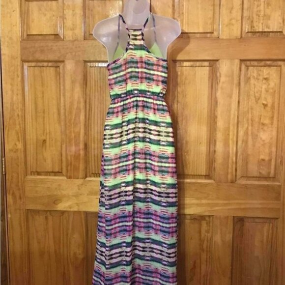 No Boundaries Tie Dye Floor Length Maxi Elastic Waist Sundress Dress3 - 5 Small - Picture 1 of 16